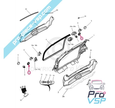 Calçada de cadiopter para Chatenet Microcar Dué
