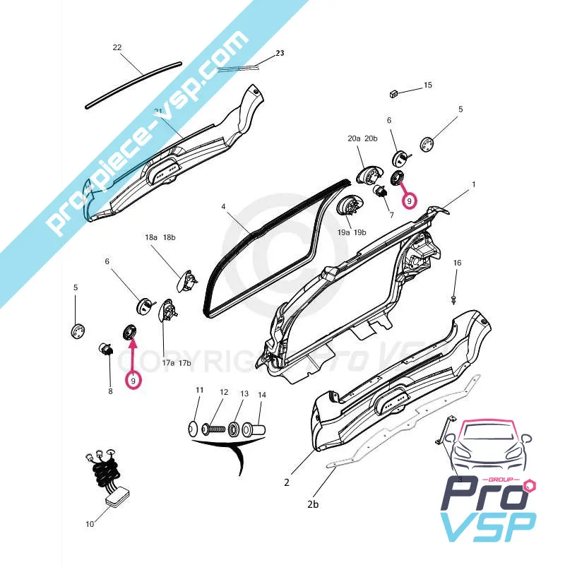 Enjoliveur catadioptre pour Chatenet Microcar Dué