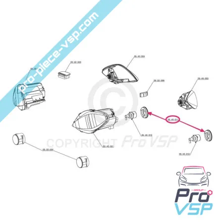 Enjoliveur catadioptre pour Chatenet Microcar Dué