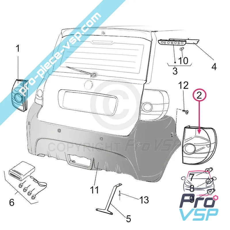 Right taillight Casalini M10 , M12