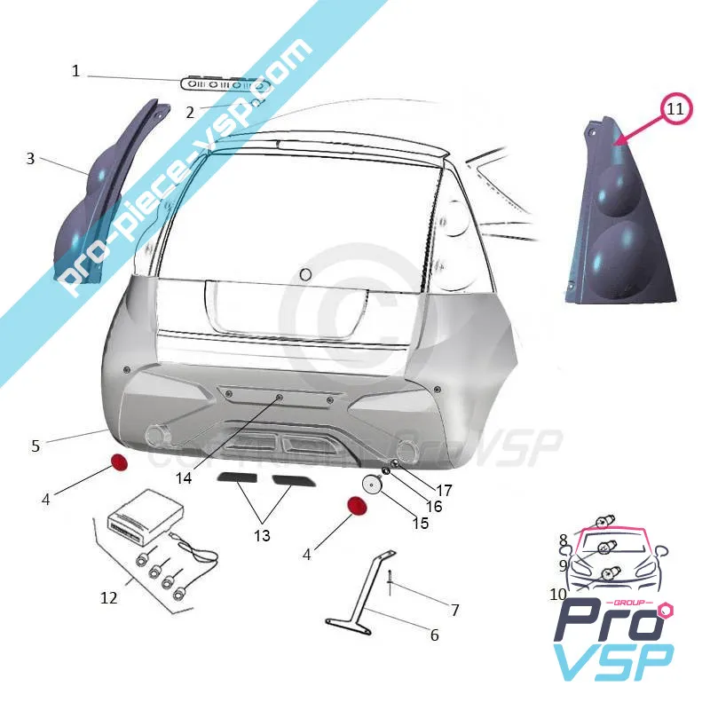 Right taillight for Casalini M14 M20 550