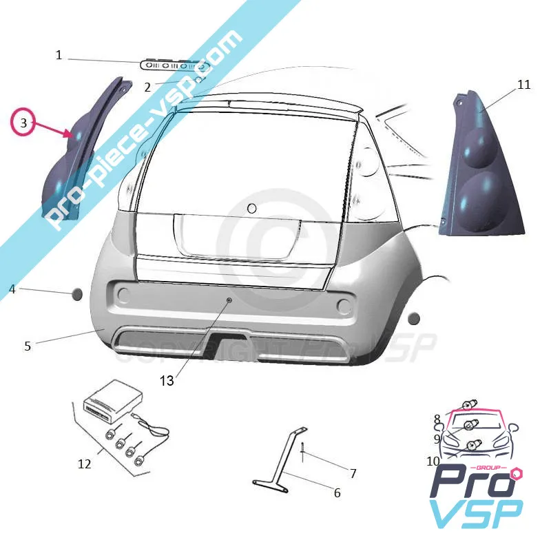 Linkes hinteres Licht für Casalini M14 M20 550