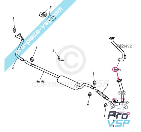 Collecteur d'échappement Microcar M.go 2 , M8 , F8C , Ligier JS RC moteur Lombardini Progress