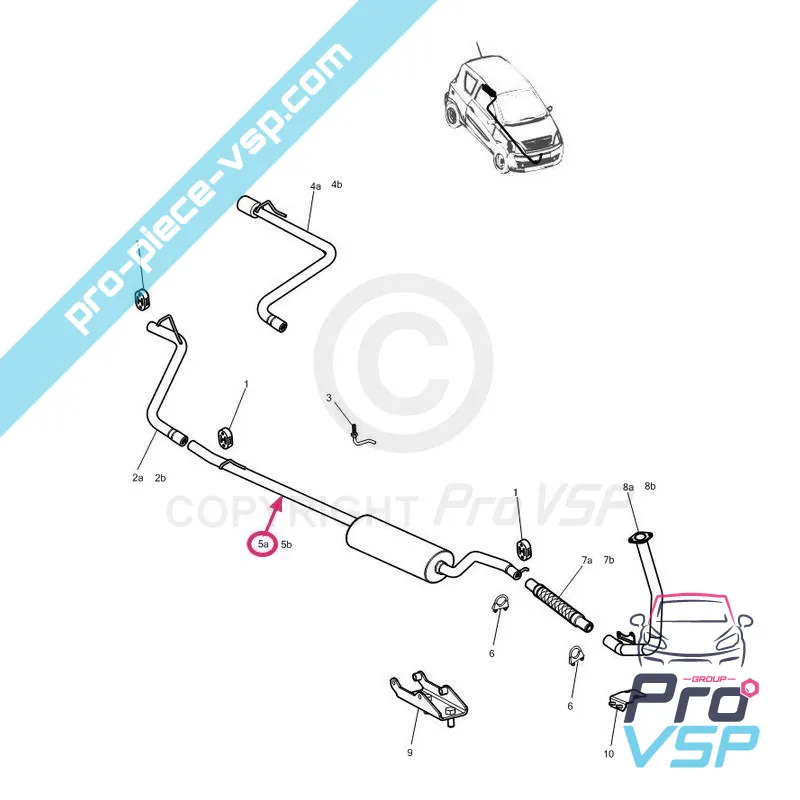 Silencieux d'échappement pour Microcar M.go 1