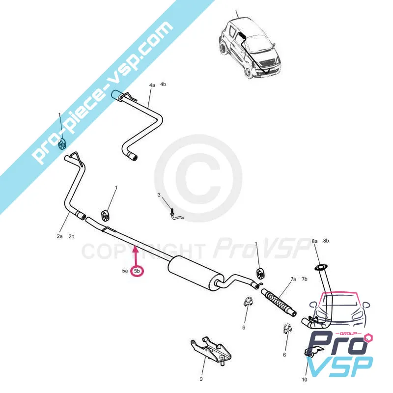 Exhaust silencer Microcar M.go 2