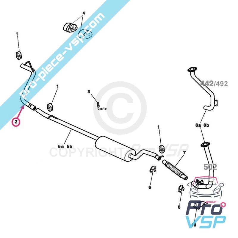 Rear exhaust tube