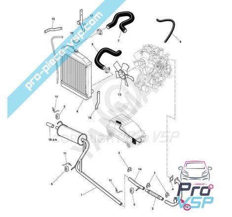 Collecteur d'échappement pour Microcar Mc1 Mc2 moteur Yanmar