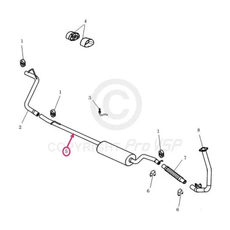 Keskusäänenvaimennin + takapoistoputki Microcar Mgo , M8 , F8C , Ligier JS RC