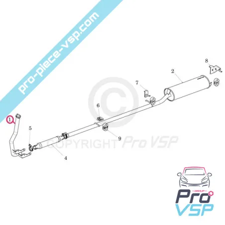 Exhaust manifold truck without license Microcar Flex , Ligier Flex