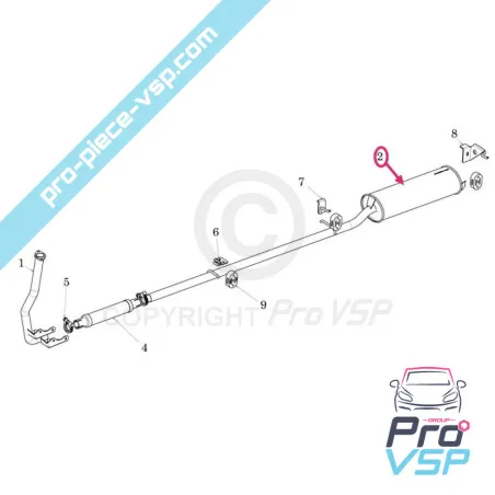 Truck exhaust silencer without a license Microcar Flex , Ligier Flex