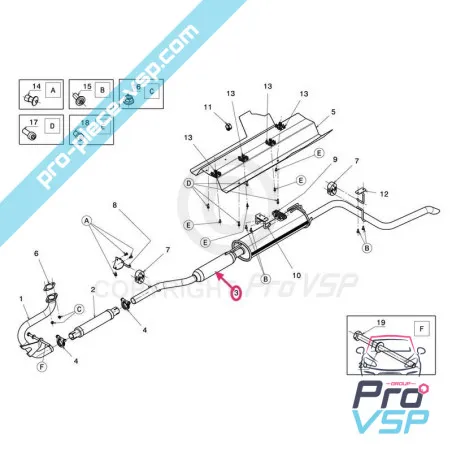 Scarico per Ligier js50 , js50l , Microcar Mgo 3 , Nuovo Dué P85 (motore Lombardini DCI )