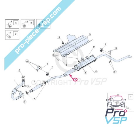 Echappement pour Ligier Microcar Dué