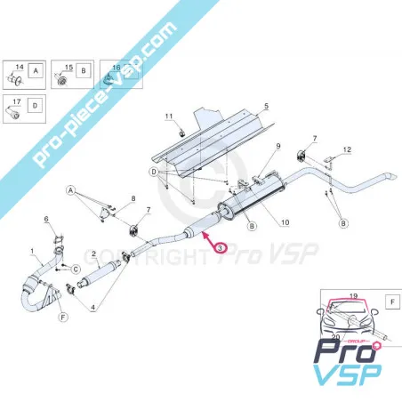 Exhaust for Ligier Microcar Dué