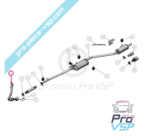 Coletor de escape com catalisador para Ligier Xtoo Max, Be-up Lgw 523 mpi