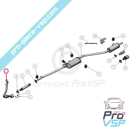 Coletor de escape com catalisador para Ligier Xtoo Max, Be-up Lgw 523 mpi