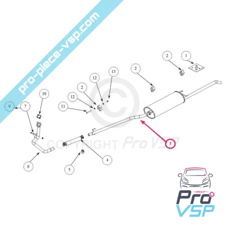 Echappement pour Ligier Nova ( 1er montage )