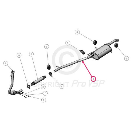 Stilles Auspuff für Ligier Be-up motorisierte Lombardini Lgw 523 MPI