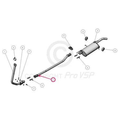 Tube d'échappement intermediaire pour Ligier Xtoo 1 , 2 ( 1er montage )