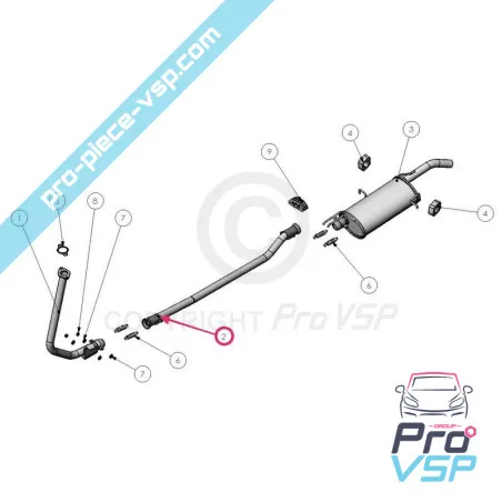 Zwischenabgasröhre für Ligier Xtoo 1 , 2 (1. Montage)