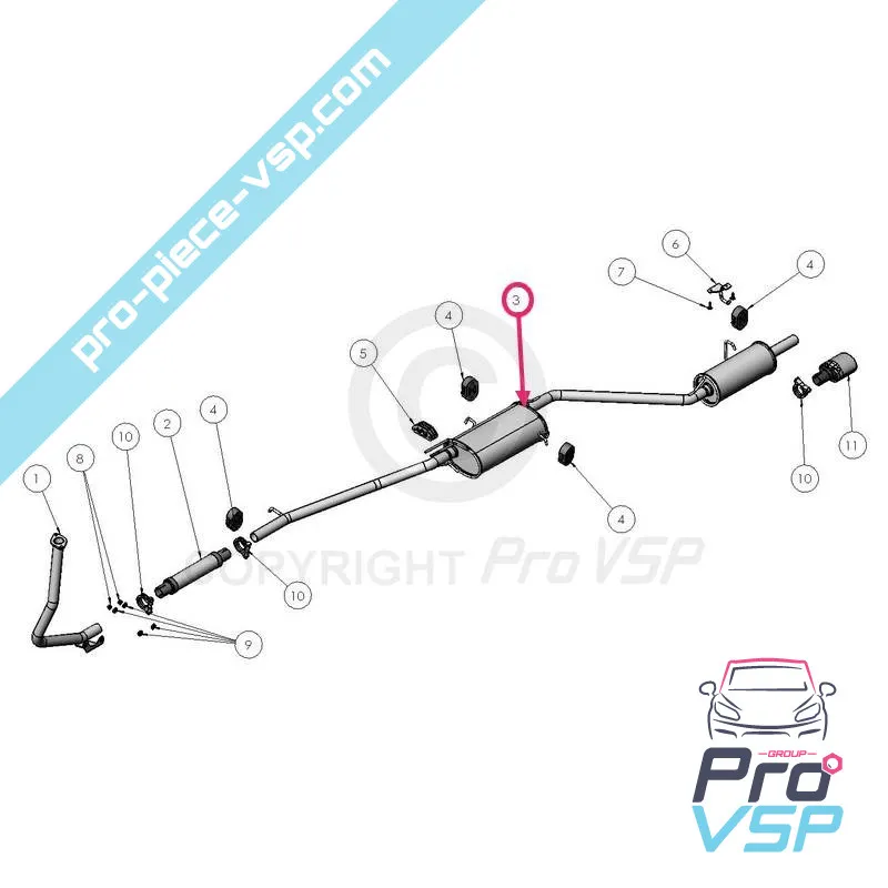 Silent exhaust for Ligier Xtoo 2 (2nd assembly)