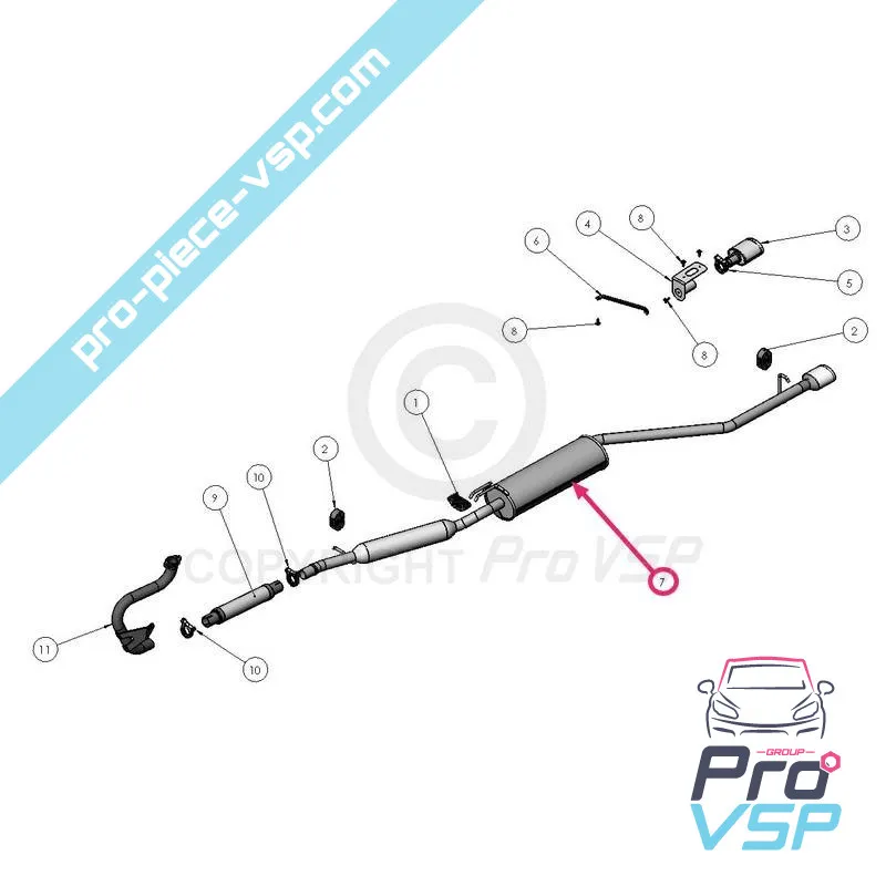 Silent escape + catalyst for Ligier Xtoo R , RS , Optimax and Microcar Cargo