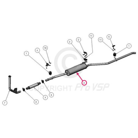 Stilles Auspuff für Ligier Ixo motorisierte Lombardini Lgw 502 Progress oder lgw 523 MPI