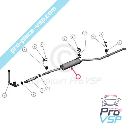 Tyst avgas till Ligier Ixo motoriserade Lombardini Lgw 502 Progress eller lgw 523 MPI