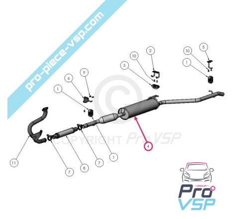 Echappement silencieux origine pour Ligier Ixo ( moteur DCI )