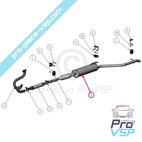 Abgas stiller Ursprung für Ligier Ixo (Motor DCI )