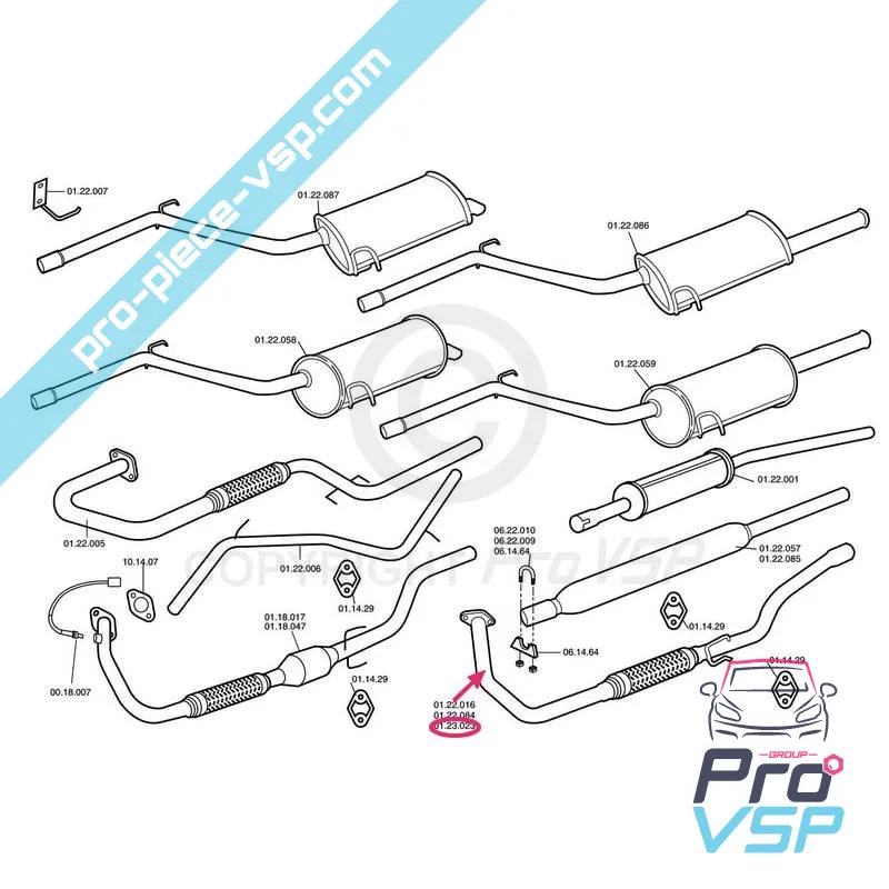 Exhaust manifold with flexible for Chatenet Barooder , Speedino motorized Yanmar