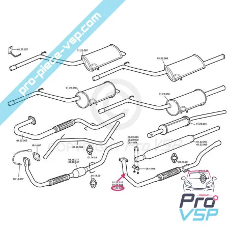 Exhaust manifold with flexible for Chatenet Barooder , Speedino motorized Yanmar