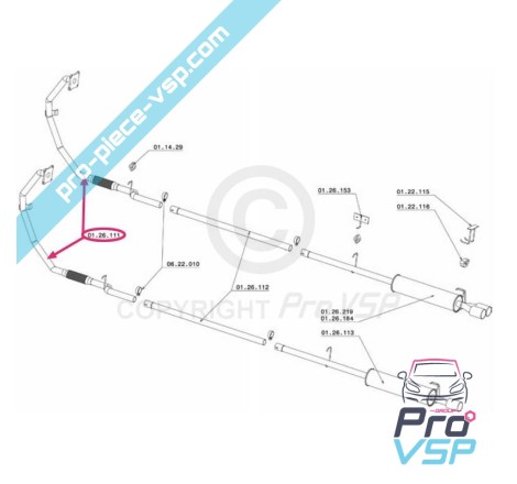 Collecteur d'échappement avec flexible pour Chatenet CH26 , CH32 , Sporteevo avec moteur Yanmar