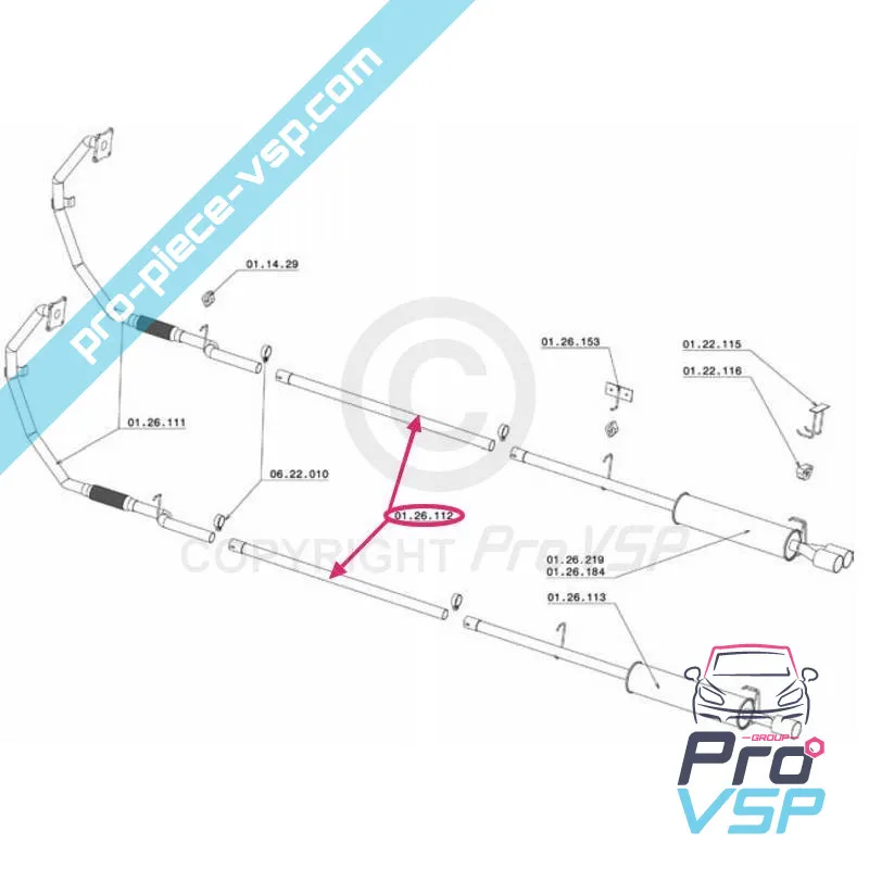 Intermediate exhaust tube