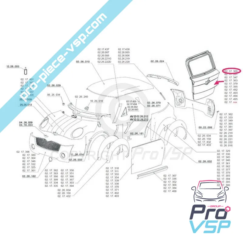 Portellone per dipingere per Chatenet CH26 , CH28 , CH30