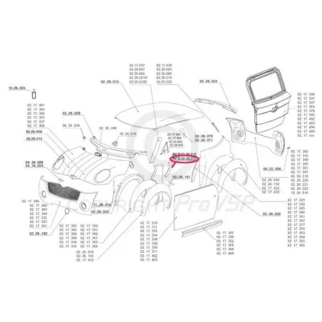 Fram vänster vinge hubcorn borstat aluminium för Chatenet CH26 , CH28 , CH30 , CH32 , Sporteevo , Pick-up