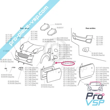 Right door hubcap for Chatenet CH26 , CH28 , CH30 , CH32 , Sporteevo , Pick-up (Phase 2)