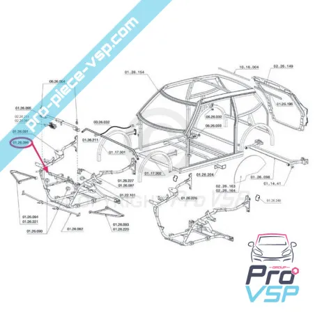 Support moteur avant origine pour Chatenet CH26 , CH32 , Pick-up , Sporteevo