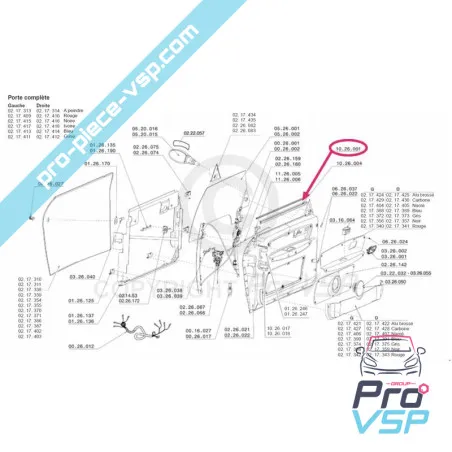 Outer door glass seal for Chatenet CH26 , CH28 , CH30 , CH32 , Pick-up , Sporteevo