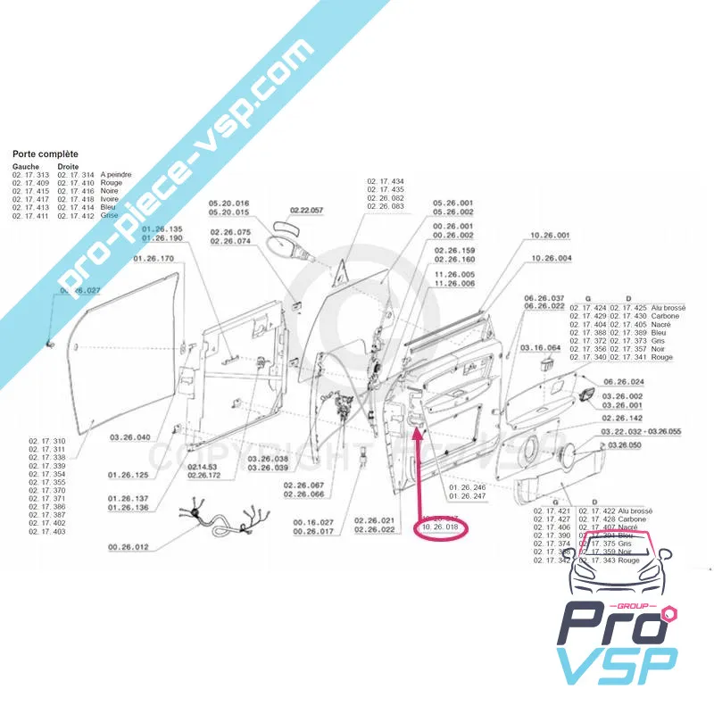 Cierre de la puerta izquierda para Chatenet CH26 , CH28 , CH30 , CH32 , Sporteevo , Pick-up
