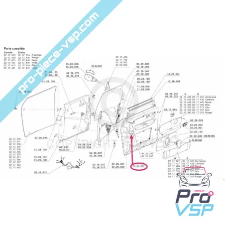 Vänster dörrlåsningstätning för Chatenet CH26 , CH28 , CH30 , CH32 , Sporteevo , Pick-up