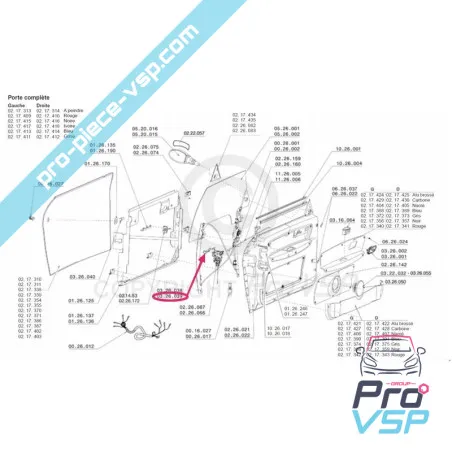 Alça da porta exterior esquerda para Chatenet CH26 , CH28 , CH30 , CH32 , Sporteevo , Pick-up