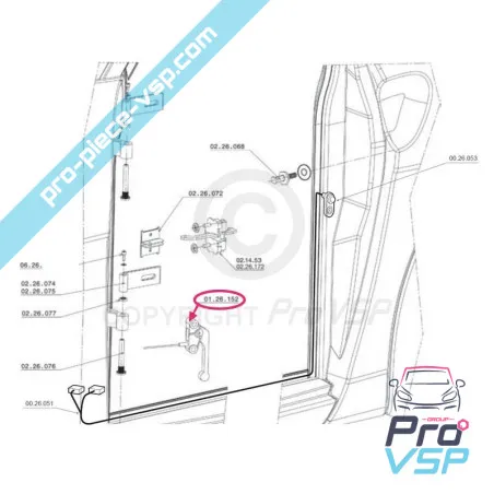Hood opening zipper for Chatenet CH26 , CH28 , CH30 , CH32 , Sporteevo , Pick-up