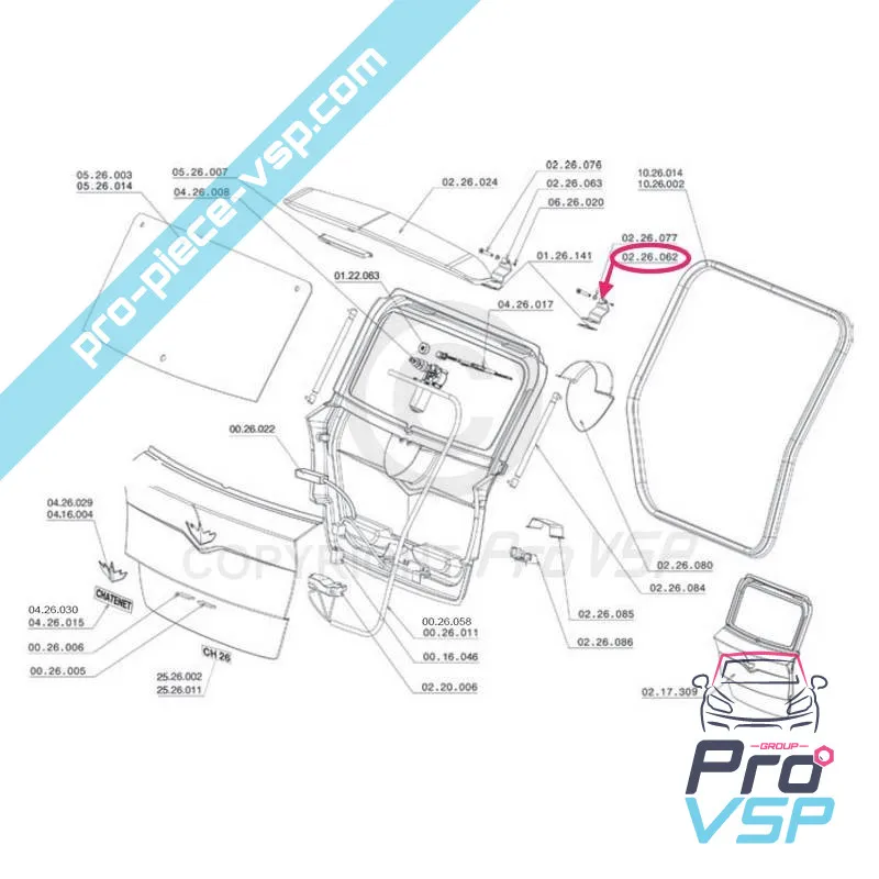 Richtige Lukenscharnier für Chatenet CH26 , CH28 , CH30