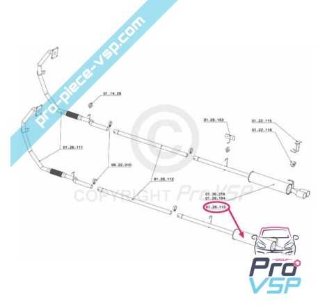 Silencieux d'échappement arrière pour Chatenet CH26 avec moteur Yanmar