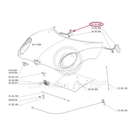 Oikea huppu sarana Chatenet CH26 , CH28 , CH30 , CH32 , Pick-up , Sporteevo