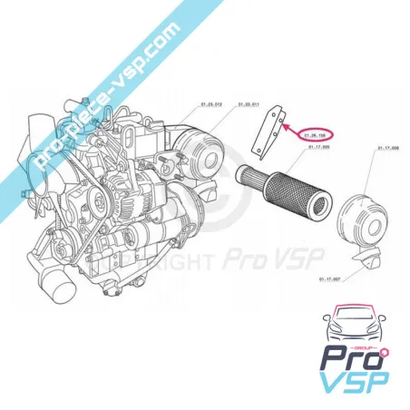 Herkunft Luftfilterunterstützung für Chatenet CH26 , CH32 , Pick-up , Sporteevo Motor Yanmar