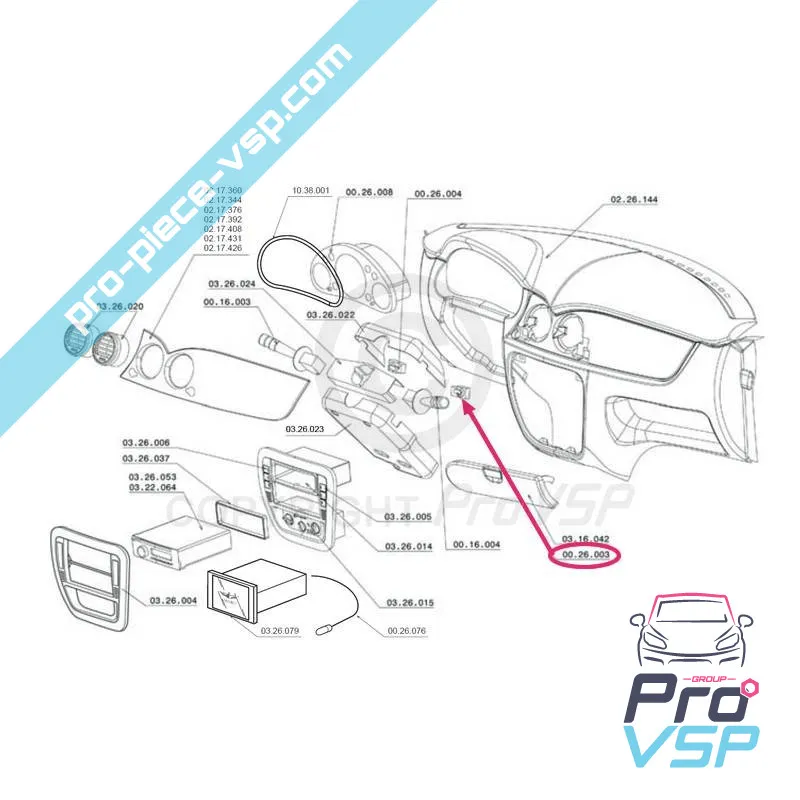 Interrupteur de warning pour Chatenet CH26 , CH28 , CH30 , CH32 , Pick-up , Sporteevo