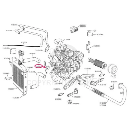 Moottorin linkin tuki / laatikko Chatenet CH26 , CH32 , Pick-up , Sporteevo moottoroitu Yanmar