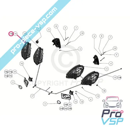 Light far negru fundal pentru ligier ixo , js50 , js50l