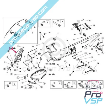 Phare droit fond noir pour ligier ixo , js50 , js50l